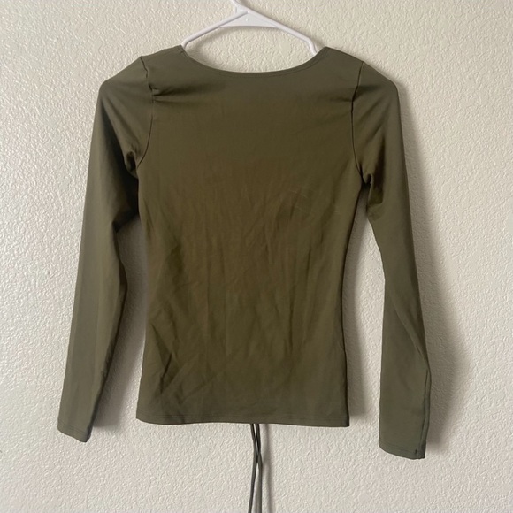 BlackMilk Matte Moss Strung Up Long Sleeve Top - Picture 4 of 6